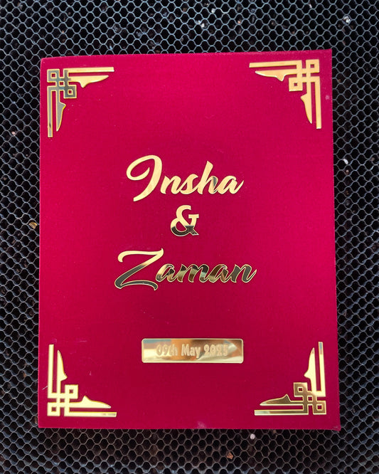 Nikah Namah Set with Full Names in Acrylic Inside and Outside