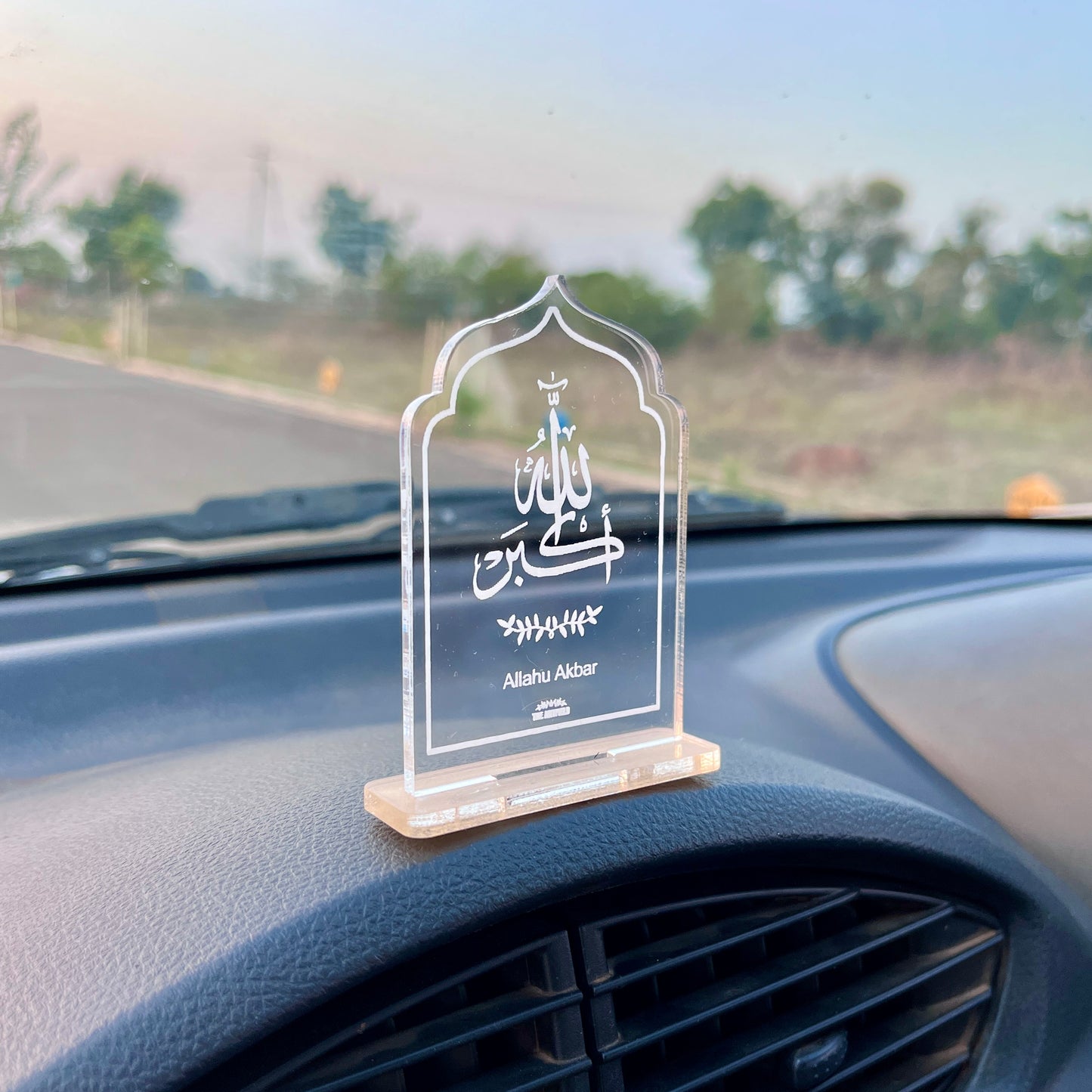 Allahu Akbar - Transperant - Islamic Car Stand