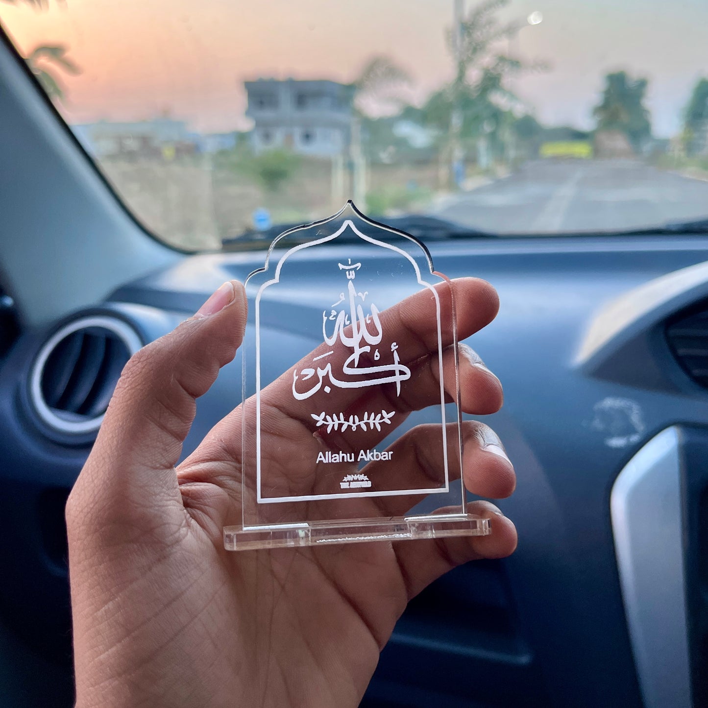 Allahu Akbar - Transperant - Islamic Car Stand