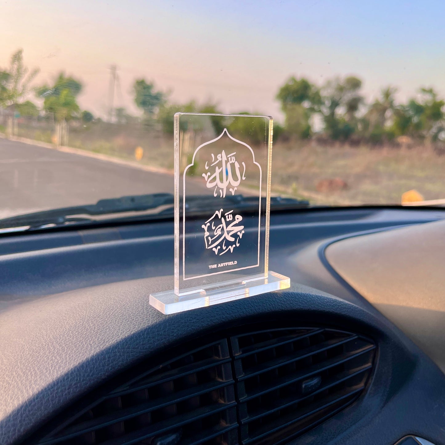 Allah Mohammed (SAW) - Transperant - Islamic Car Stand