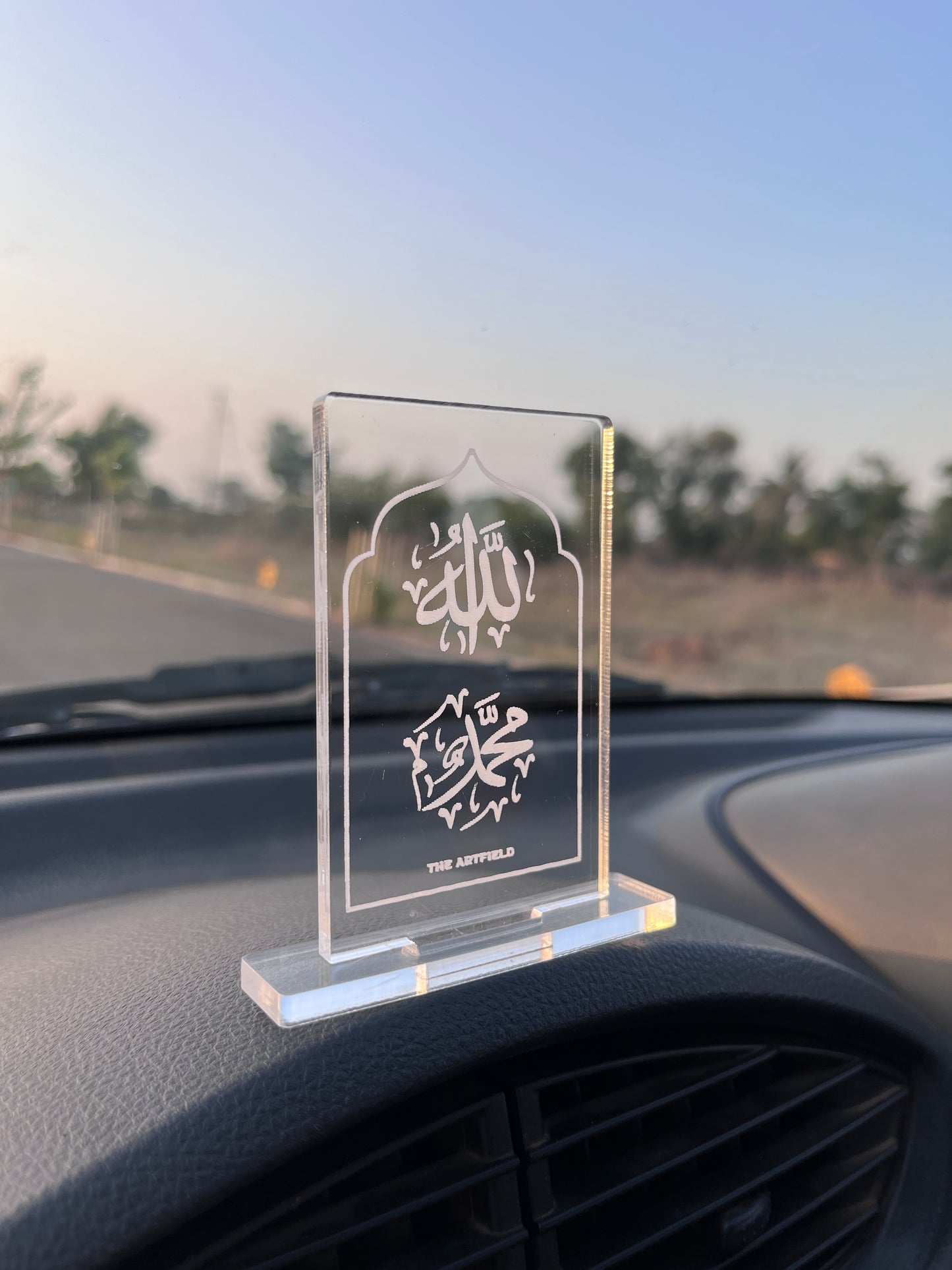Allah Mohammed (SAW) - Transperant - Islamic Car Stand