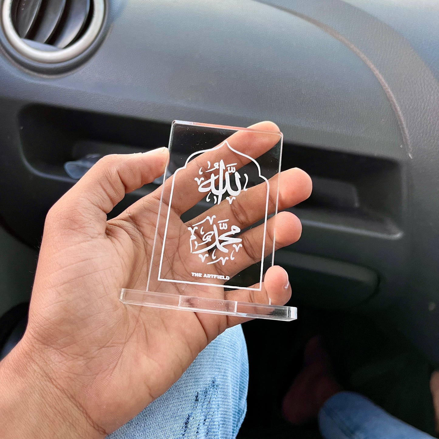 Allah Mohammed (SAW) - Transperant - Islamic Car Stand