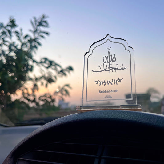 Subhanallah - Transperant - Islamic Car Stand