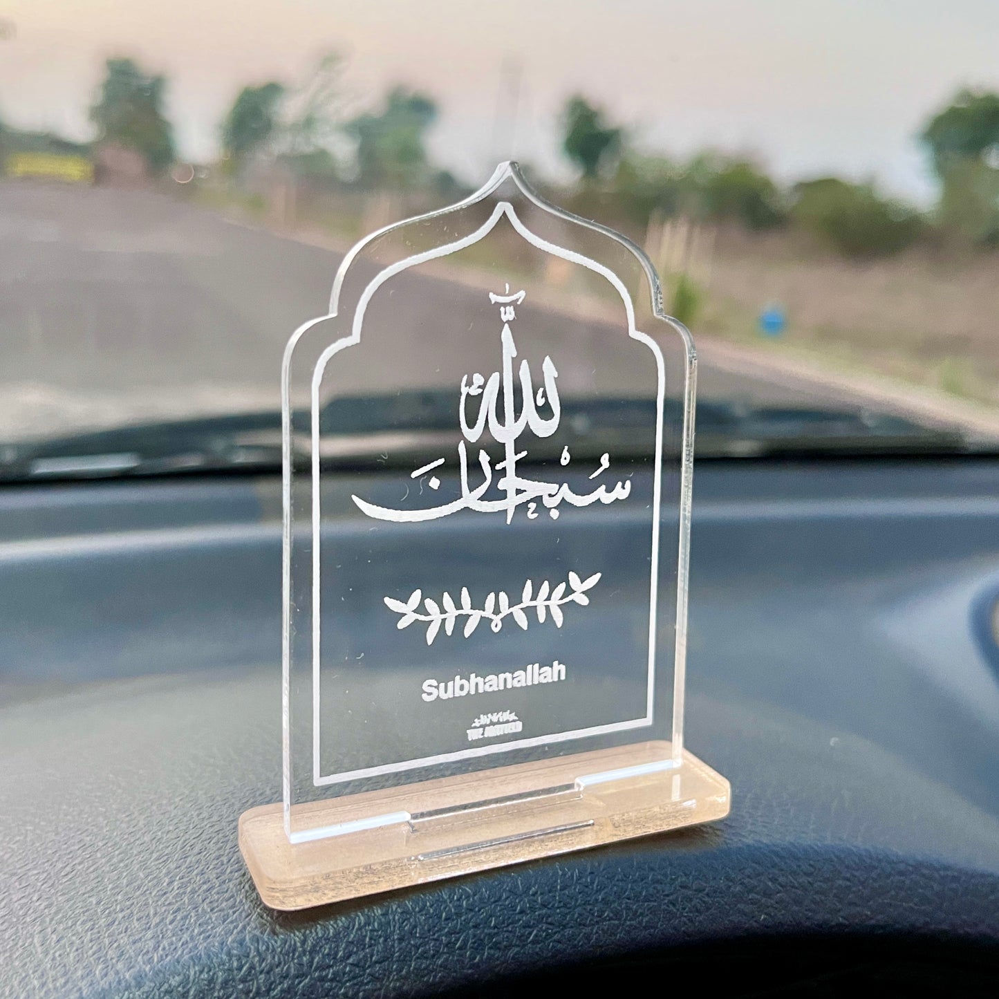Subhanallah - Transperant - Islamic Car Stand
