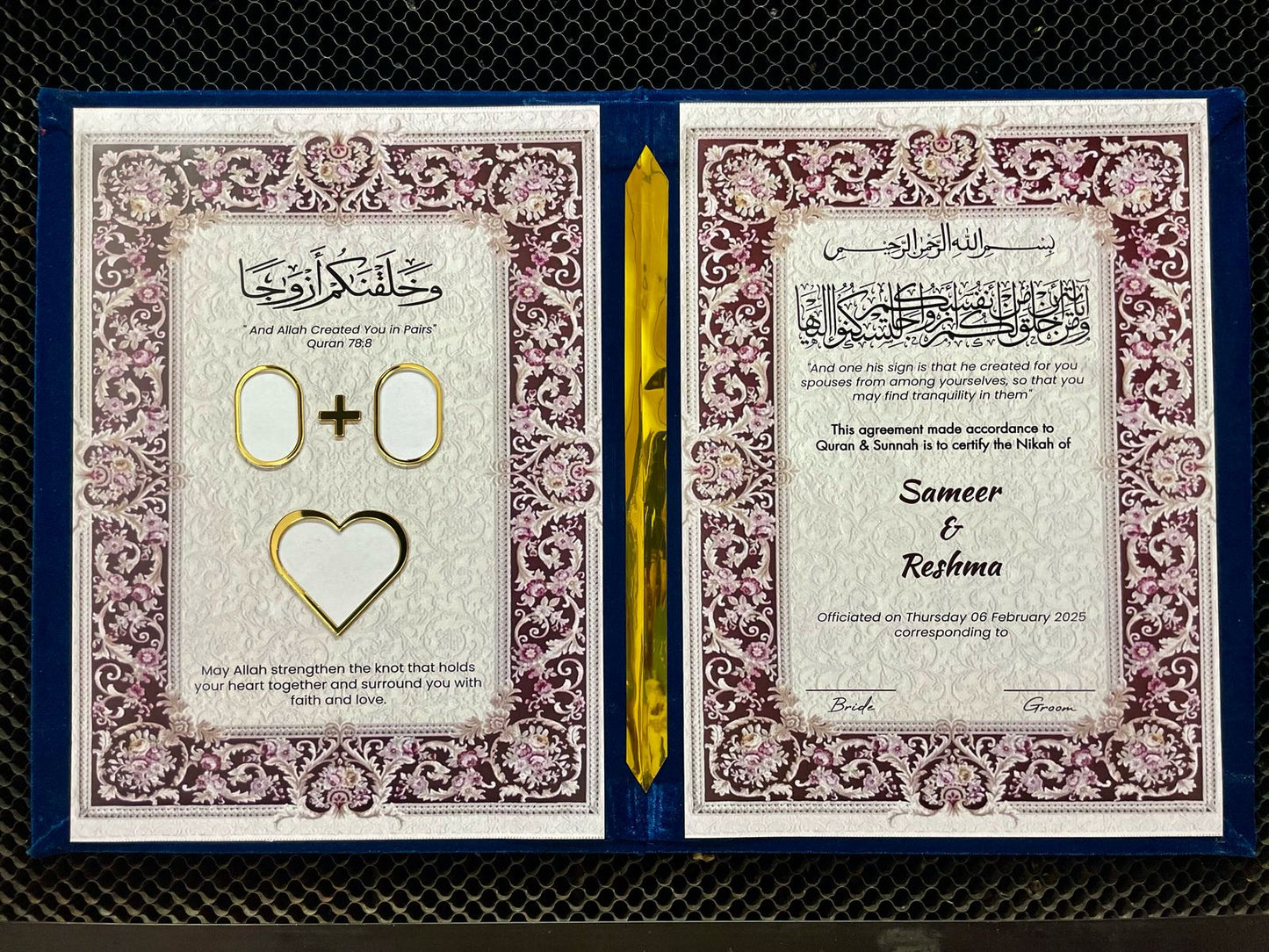 Nikah Namah Set with Initials