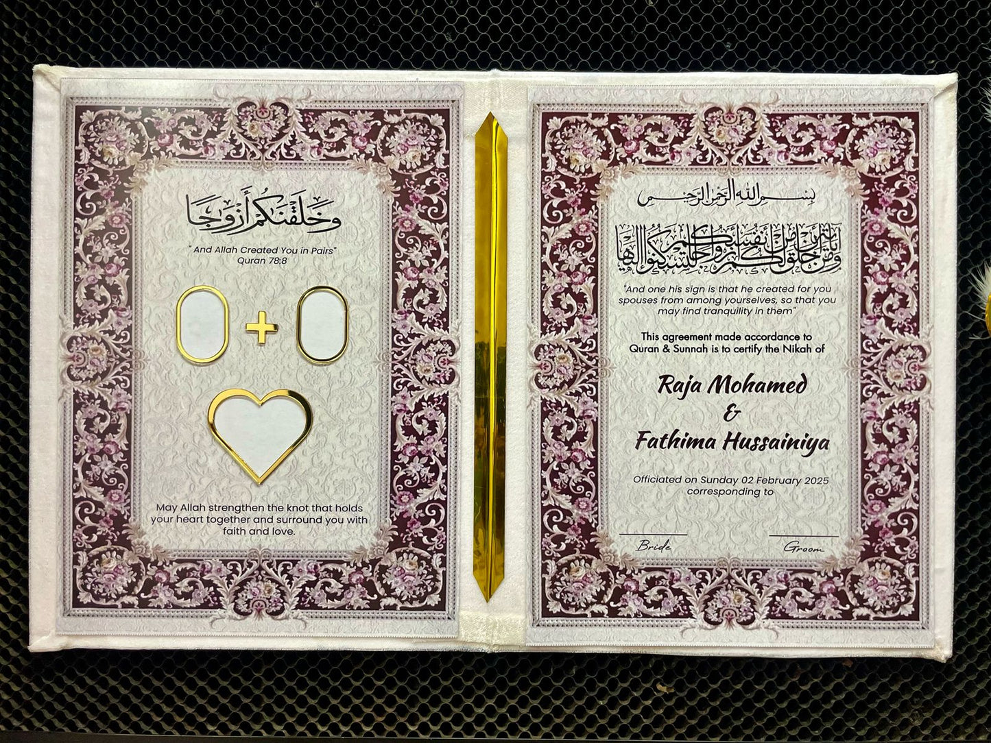 Nikah Namah Set with Initials